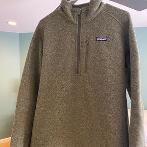 Patagonia Men's River Rock Green Zip-Up Sweater